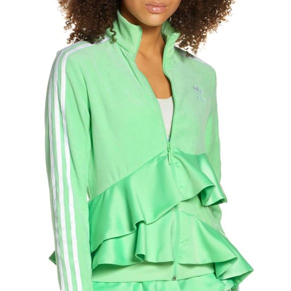 Adidas Jkoo Jackets \u0026 Coats | Nwt Adidas Jkoo Ruffle Track Jacket Mint Green Xxs | Color: Green/White | Size: Xxs | Shopmycloset_Cv's Closet